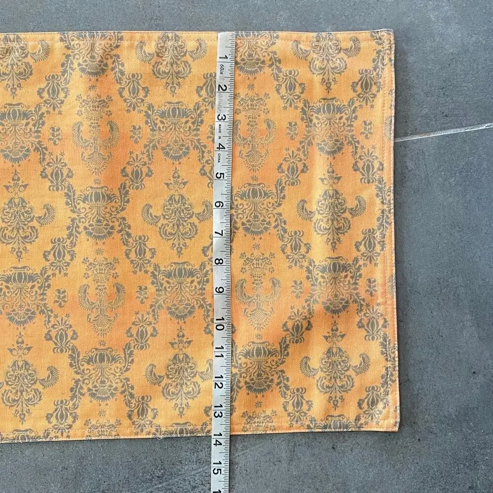 Set of 4‎ Placemats Butternut Yellow with Turquoise Pattern